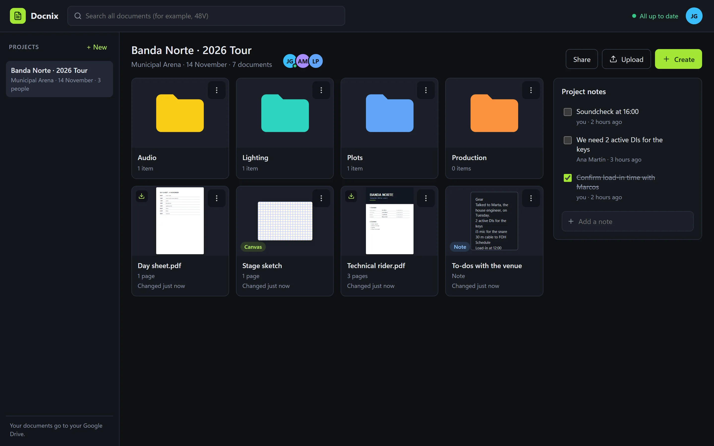 A tour: its folders, its documents and what's left to do
